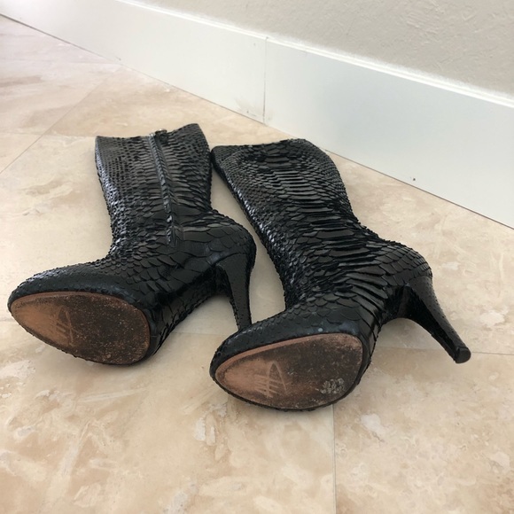 Massimo Dogana Genuine Black Python Boots - Picture 6 of 10